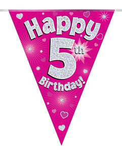 5th Birthday Bunting pink