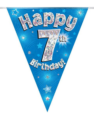 7th Birthday Bunting blue