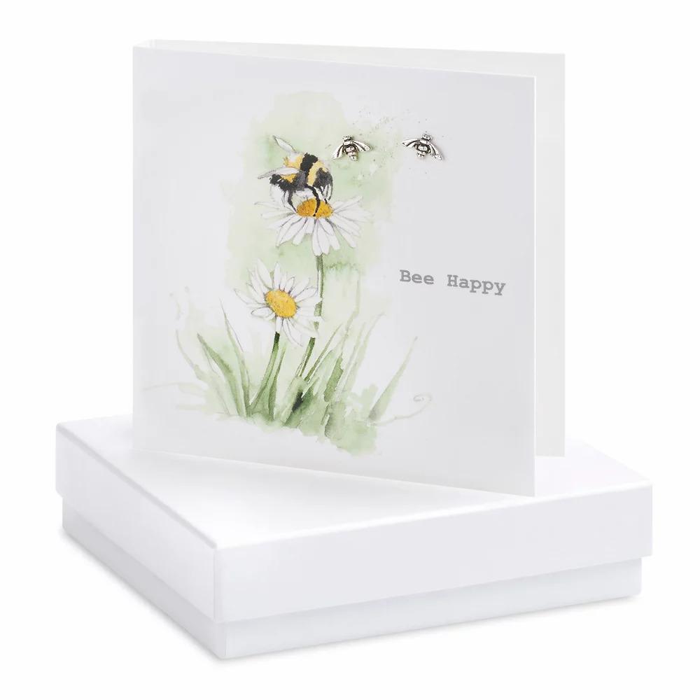 Bee Happy Earrings Card