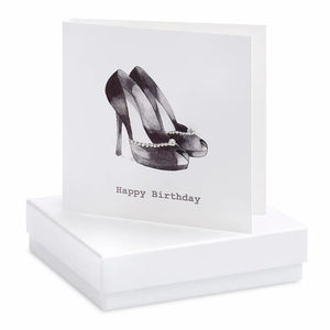 Black Heels Happy Birthday Earrings Card