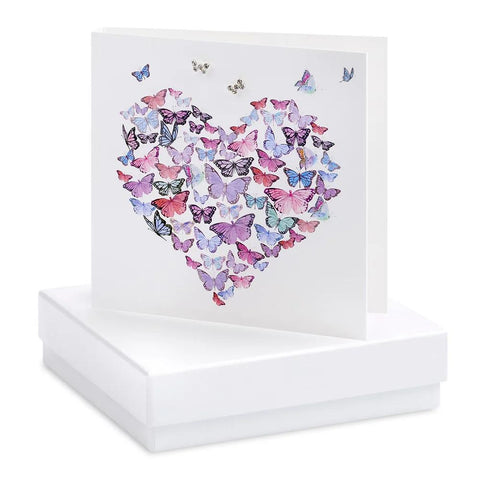 Butterfly Heart Earrings Card