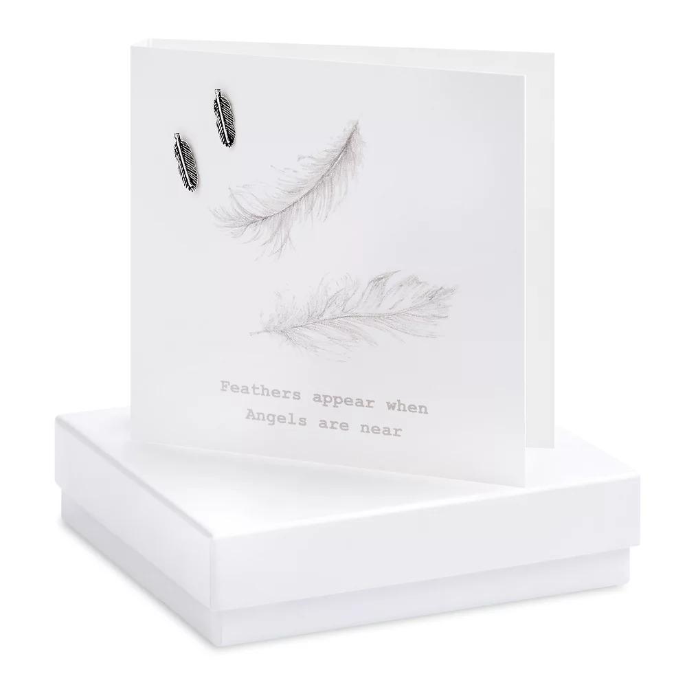 Feathers Angels Earrings Card