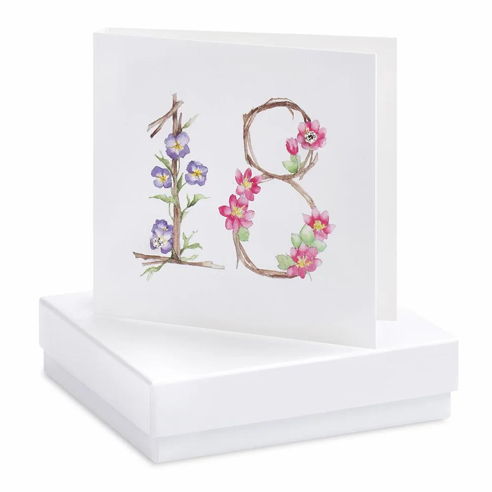 Flowers 18th Earrings Card