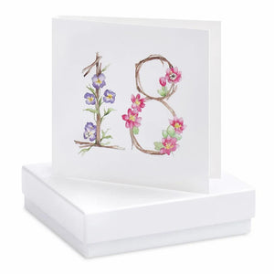 Flowers 18th Earrings Card