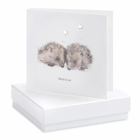 Friend Hedgehog Bestie Earrings Card