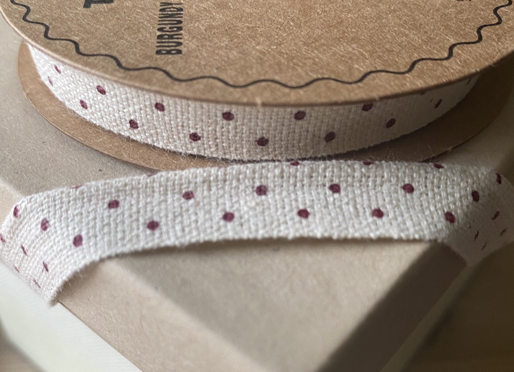 Natural Ribbon Burgundy Spots