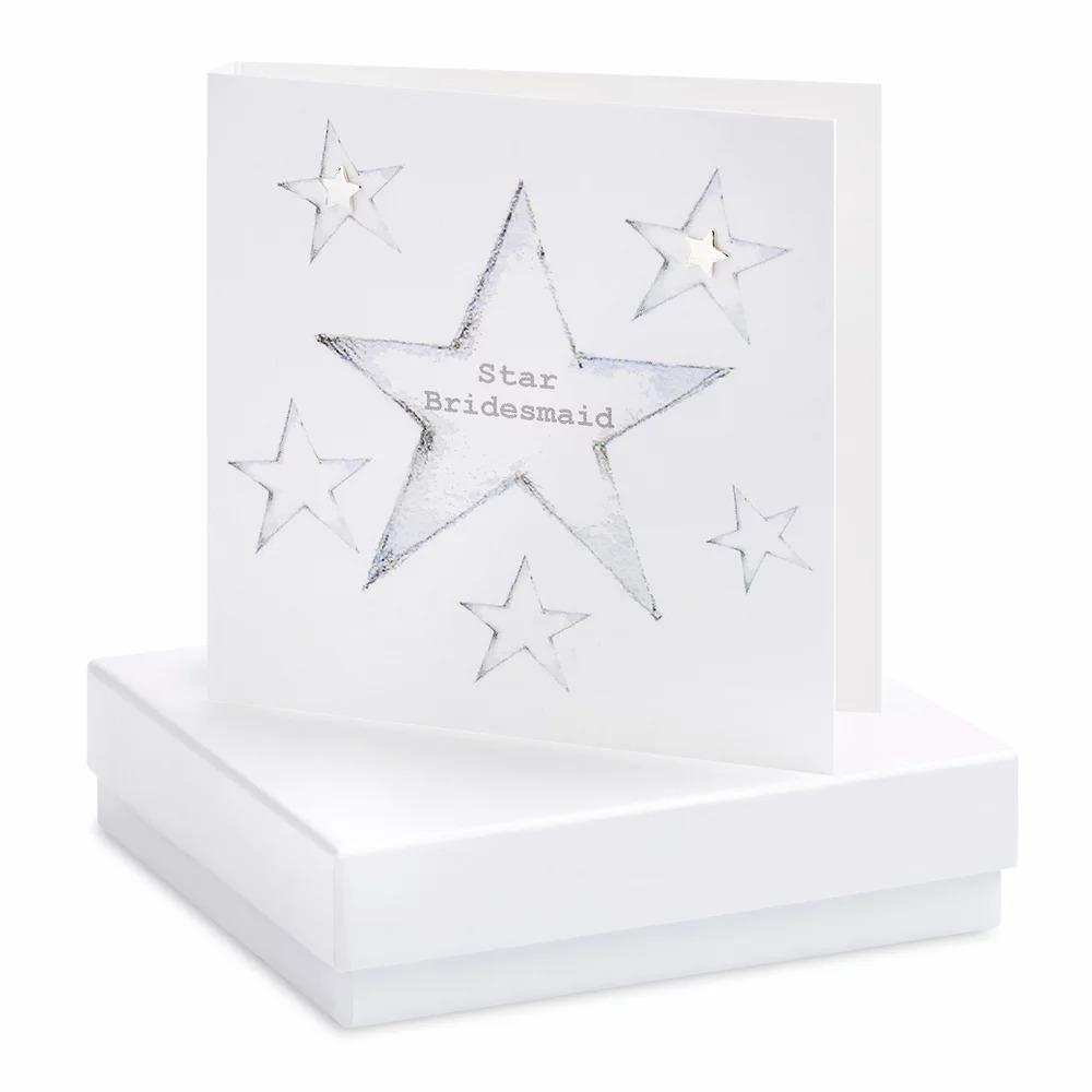 Bridesmaid Star Earrings Card