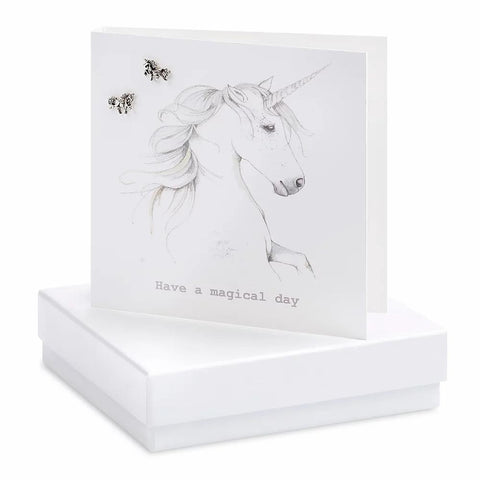 Unicorn Magical Day Earrings Card